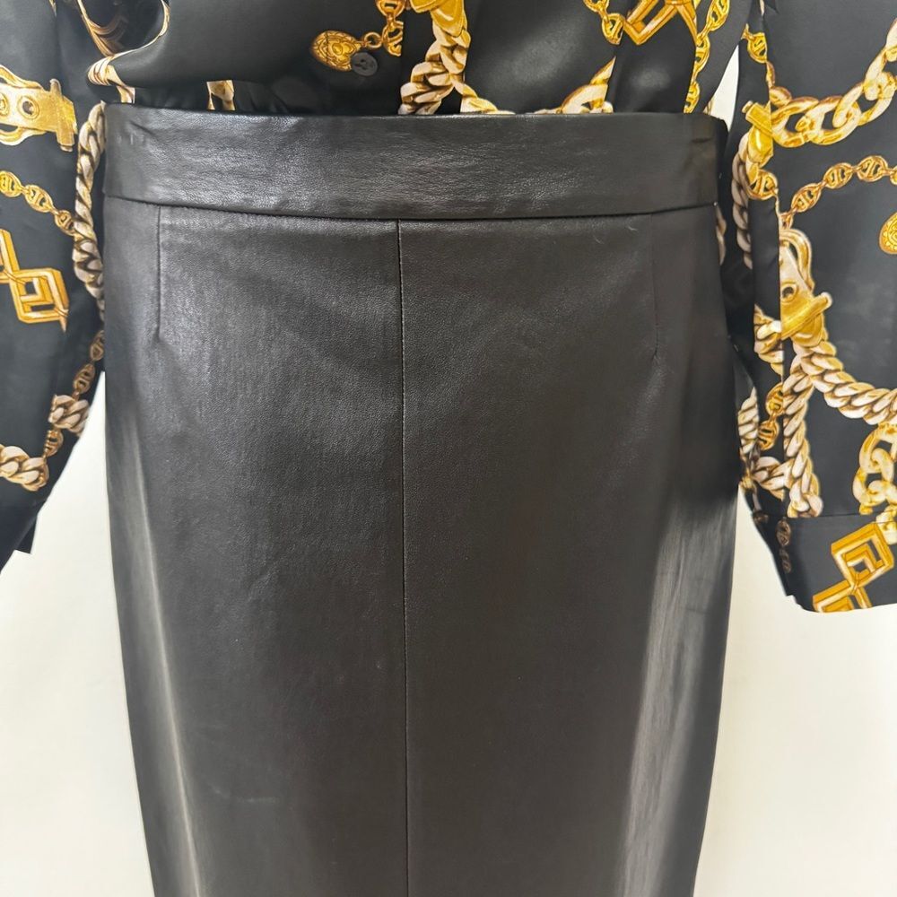 Prada Black Lamb Skin Pencil Skirt - Picture 9 of 11
